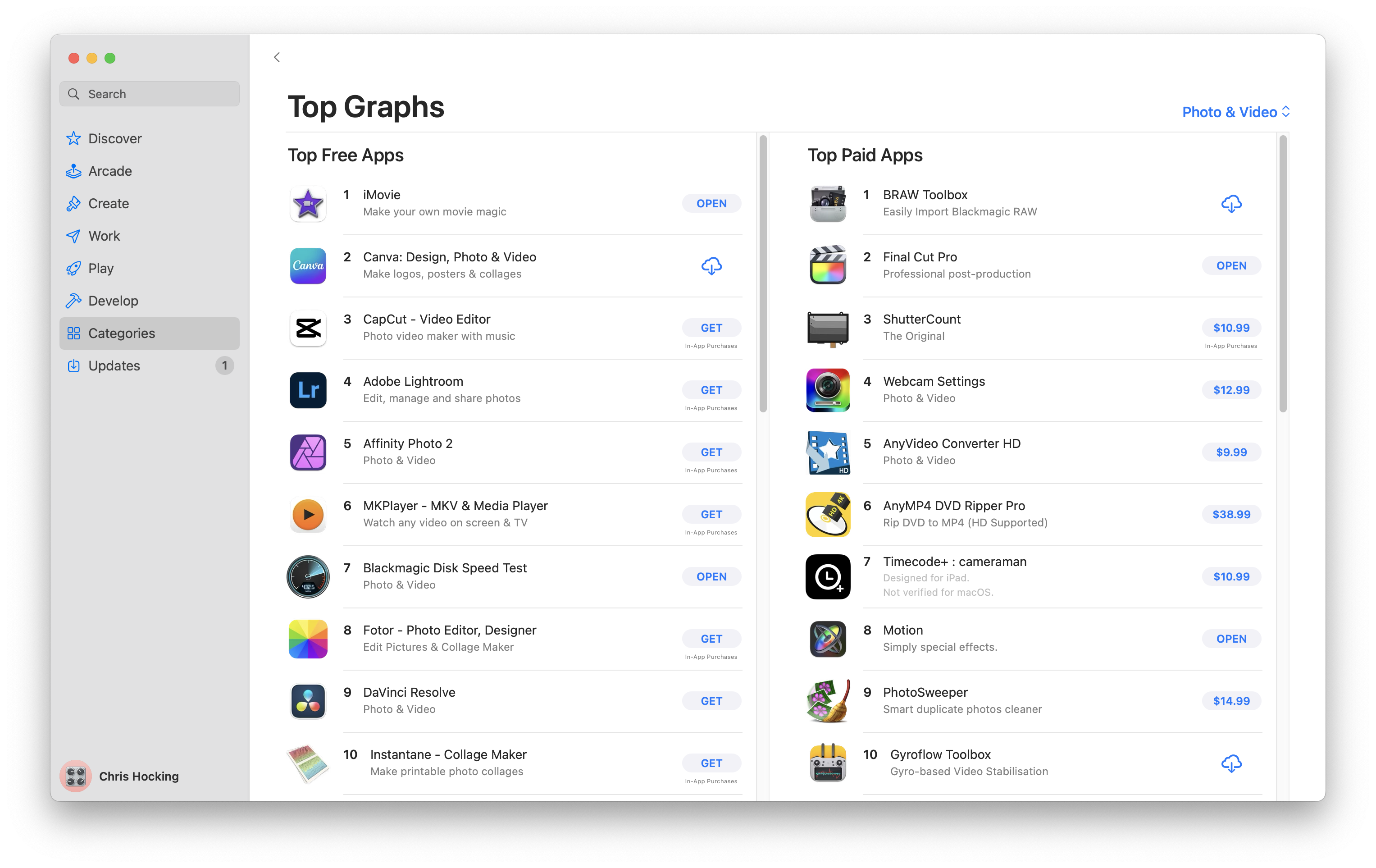 Screenshot of the Mac App Store.